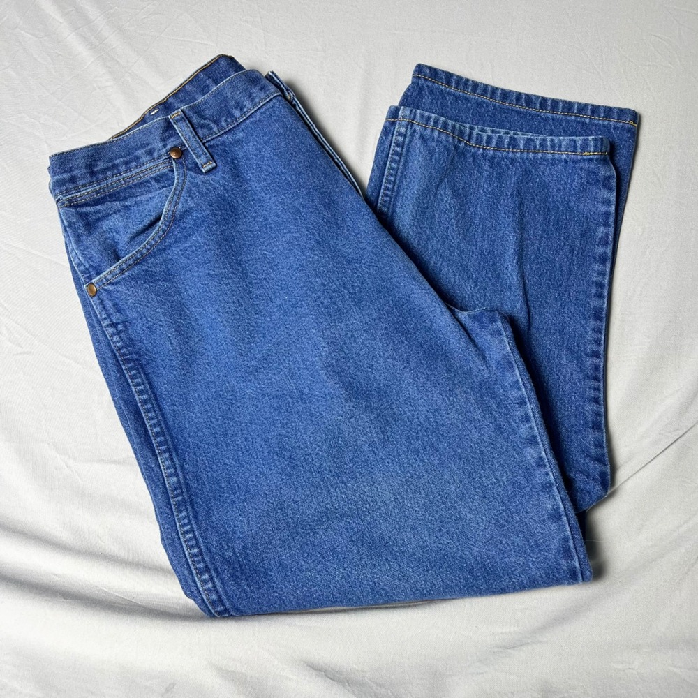 Wrangler 13MWZPW Cowboy Cut Original Fit Blue Jeans Mens 36x32 Straight Leg